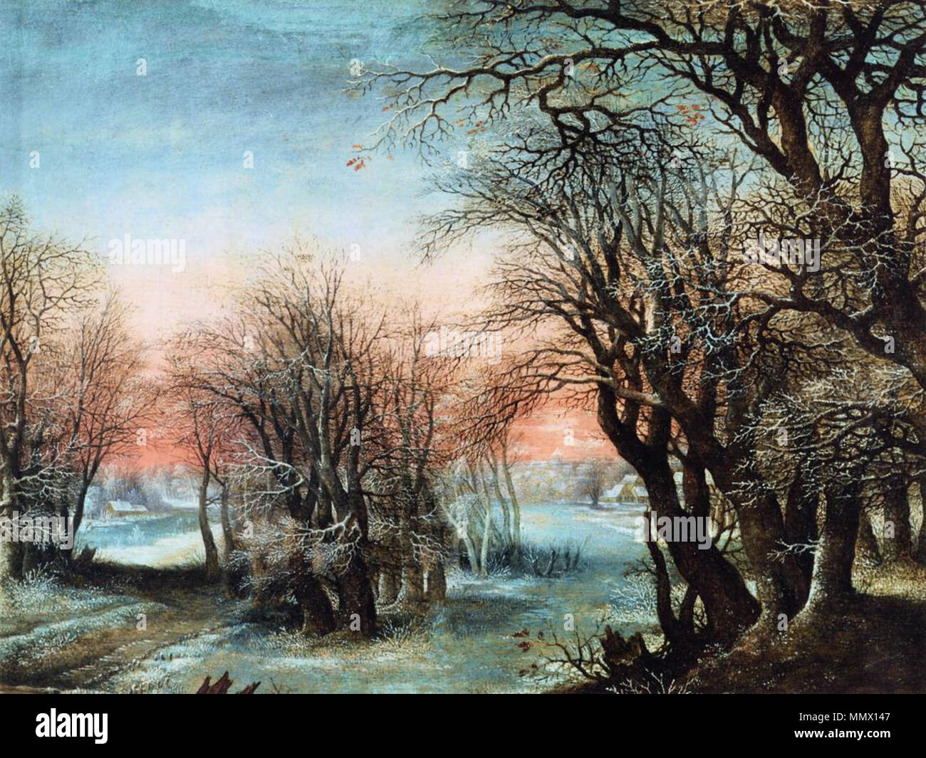 Winter Landscape. 1610. Denis van Alsloot - Winter Landscape - WGA0196 Stock Photo