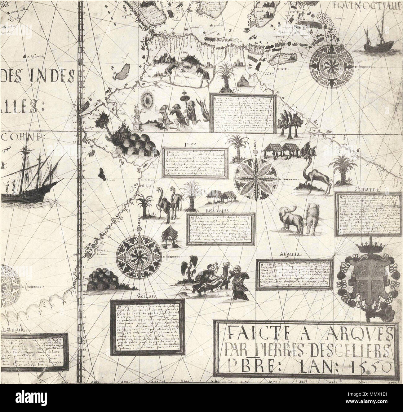 . This is a detail from a 1550 world map by Pierre Desceliers, from the