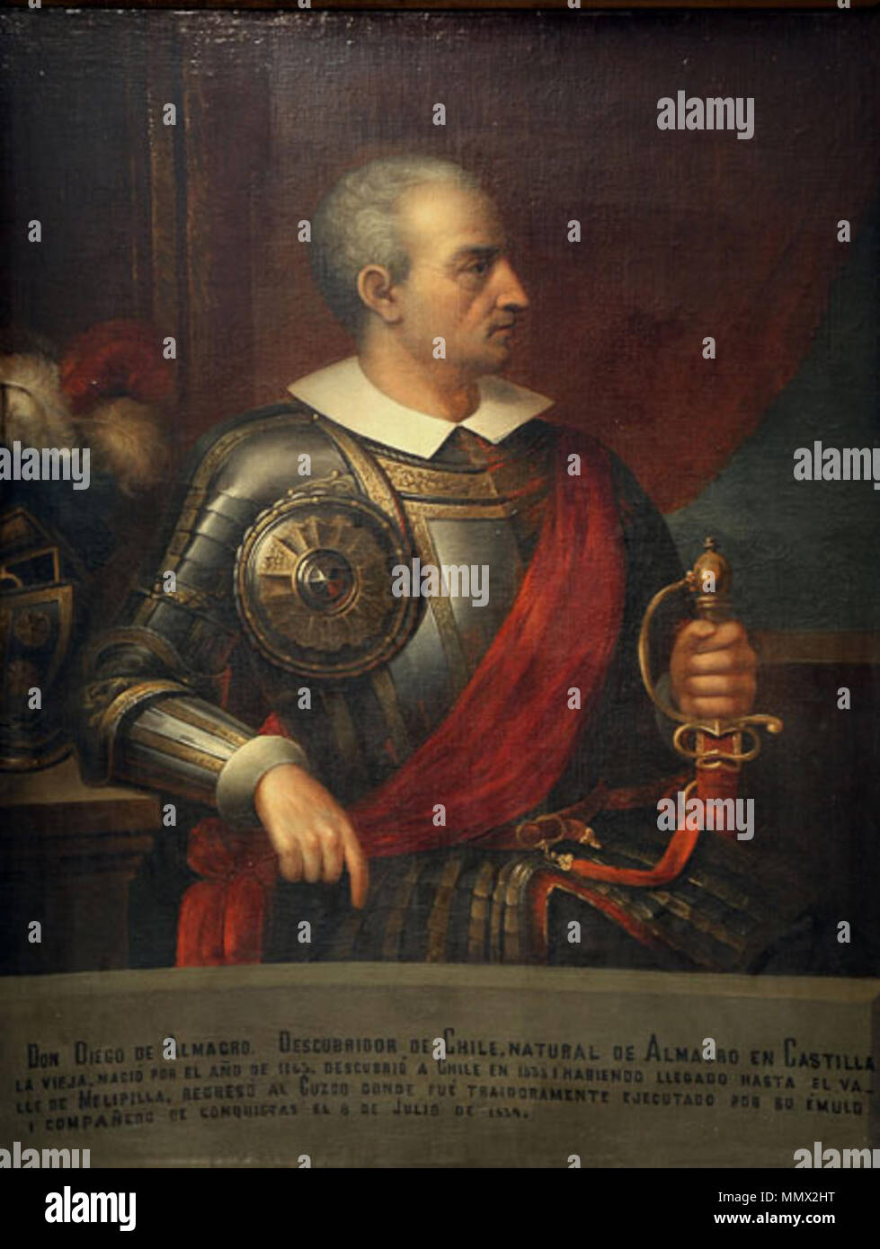 . Español: Colección del Museo Histórico Nacional de Chile (2009). La Pintura como Memoria Histórica. Dirección de Bibliotecas, Archivos y Museos de Chile, Santiago de Chile Año 2009. La Colecciòn de Retratos de los Presidentes del Coloniaje. The collection of Portraits of the Governors of Chile is in the Museo Histórico Nacional (Chile) and was commissioned by Benjamín Vicuña Mackenna for the 1873 Colonial Exhibition and painted by various artists. It replaces a series of portraits of Chile's colonial governors dating from the colonial era which was destroyed during the wars for independenc Stock Photo