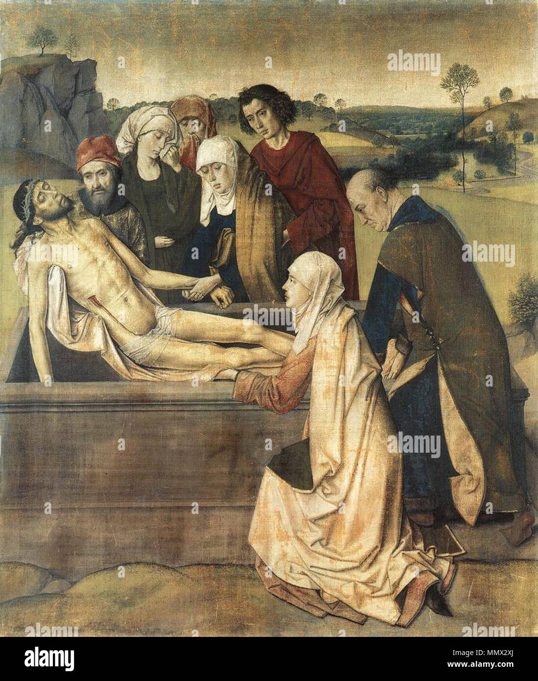 The Entombment. circa 1450. Dieric Bouts - The Entombment - WGA02961 Stock Photo