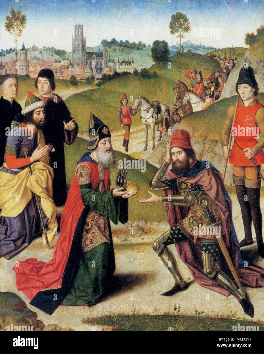 The meeting of abraham and melchizedek between 1464 and 1467 dieric