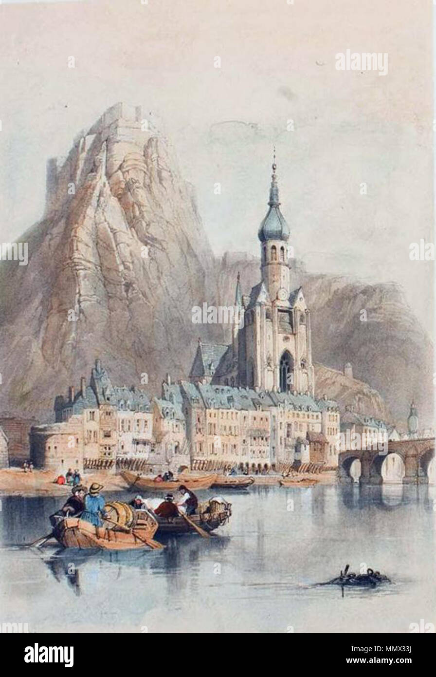. English: Dinant on the Meuse Deutsch: Dinant an der Maas Français : Dinant sur la Meuse  . 1838.   Clarkson Frederick Stanfield  (1793–1867)     Alternative names William Clarkson Stanfield  Description British painter  Date of birth/death 3 December 1793 18 May 1867  Location of birth/death Sunderland Hampstead  Work location UK  Authority control  : Q1095862 VIAF:?44523948 ISNI:?0000 0001 1471 5101 ULAN:?500012527 LCCN:?n50023998 NLA:?36558207 WorldCat Dinant on the Meuse Stock Photo