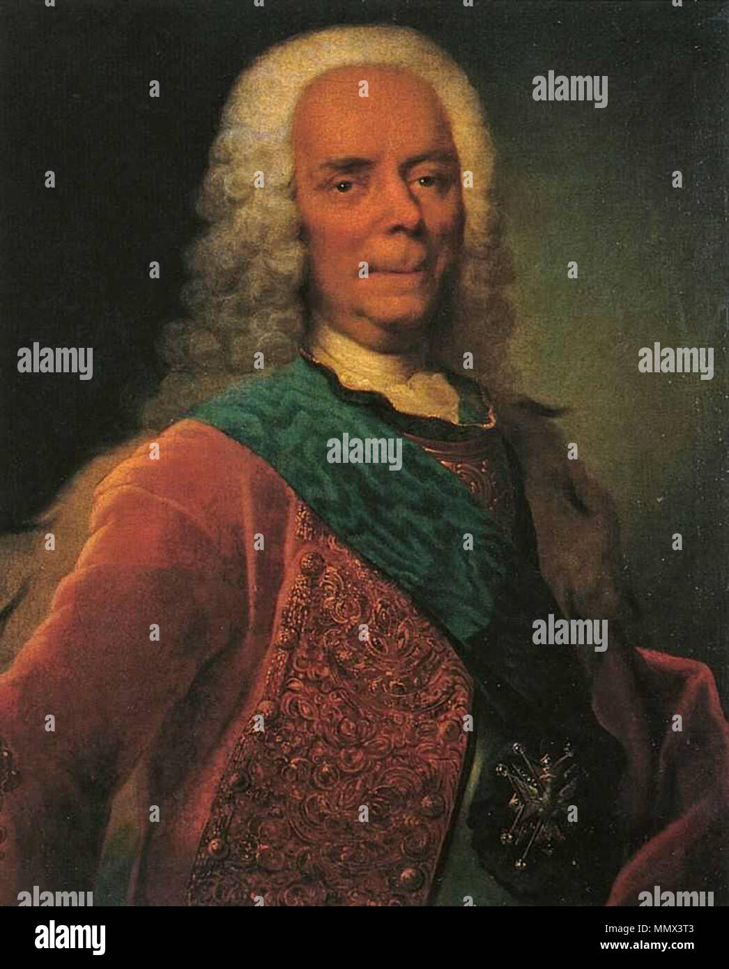 .  English: Vasily Vladimirovich Dolgorukov (1667-1746) russian Field Marshal  . before 1746. Dolgorukov Vasily Vladimirovich Stock Photo