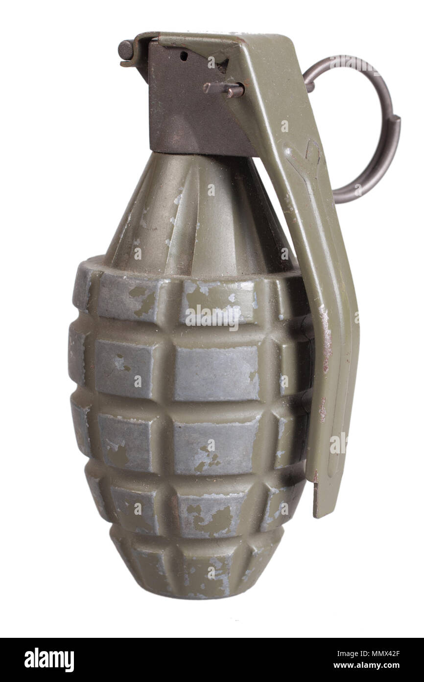 grenade isolated on a white background Stock Photo - Alamy
