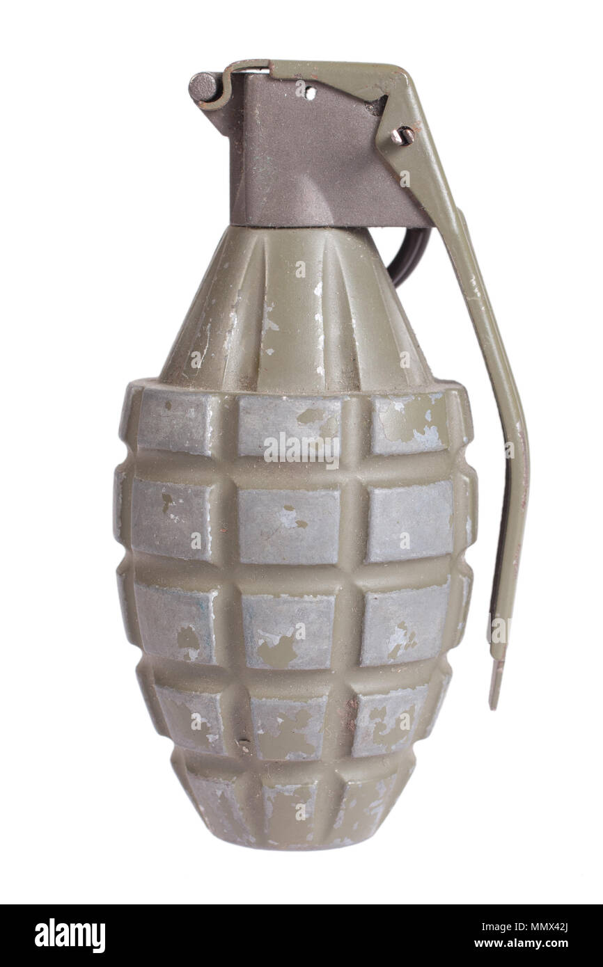 grenade isolated on a white background Stock Photo - Alamy