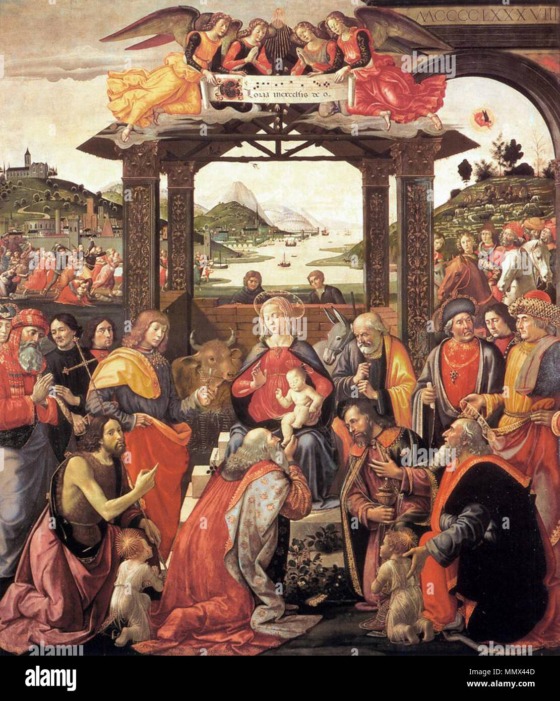 The Adoration of the Magi. 1488. Domenico Ghirlandaio - Adoration of ...