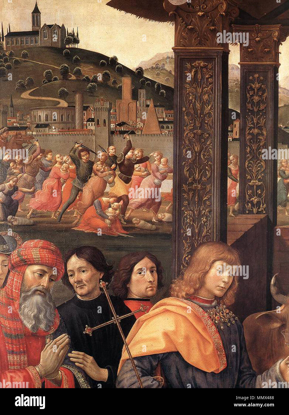 English: Adoration of the Magi . 1488. Domenico ghirlandaio, adorazione ...