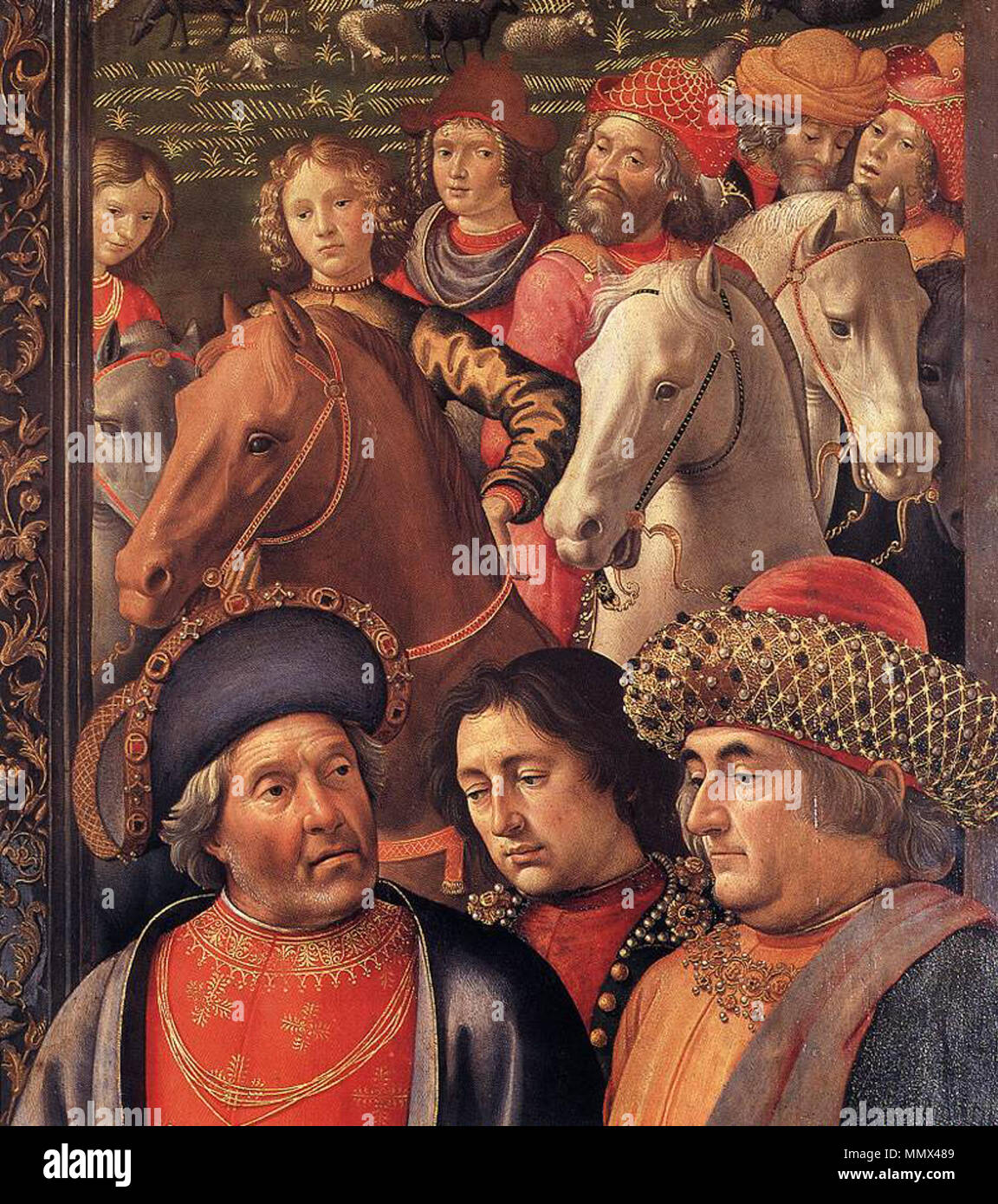 English: The Adoration of the Magi (detail) . 1488. Domenico ...