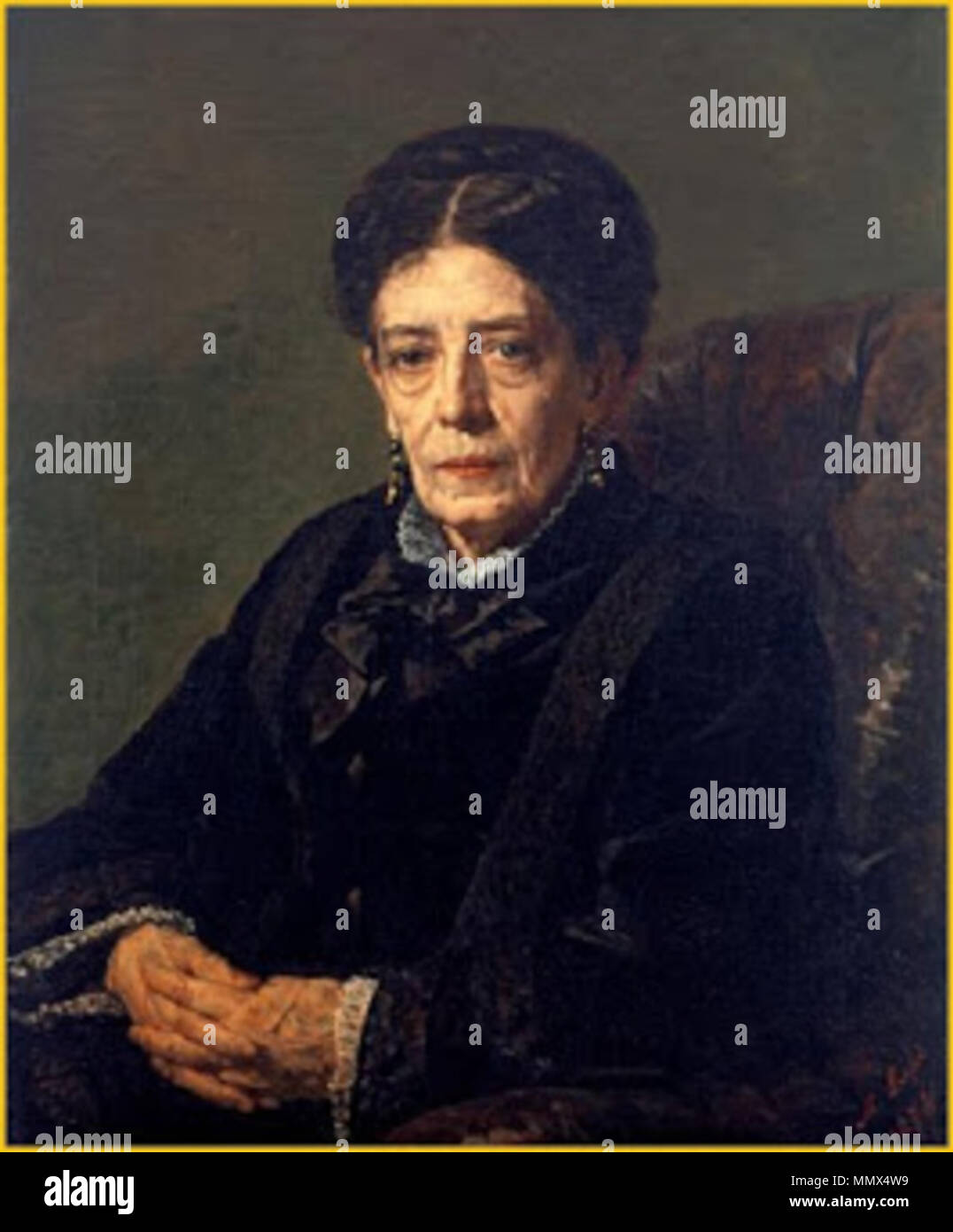 . Portrait of Maria das Dores Martins  . before 1883.   Miguel Ângelo Lupi  (1826–1883)     Alternative names Miguel Angel Lupi; Miguel Angelo Lupi  Description Portuguese painter  Date of birth/death 8 May 1826 26 February 1883  Location of birth/death Lisbon Lisbon  Work location Lisbon  Authority control  : Q3543874 VIAF:?52628699 ISNI:?0000 0000 6682 9170 ULAN:?500035077 LCCN:?nr2004028564 GND:?12465939X WorldCat Dores Martins-Lupi Stock Photo