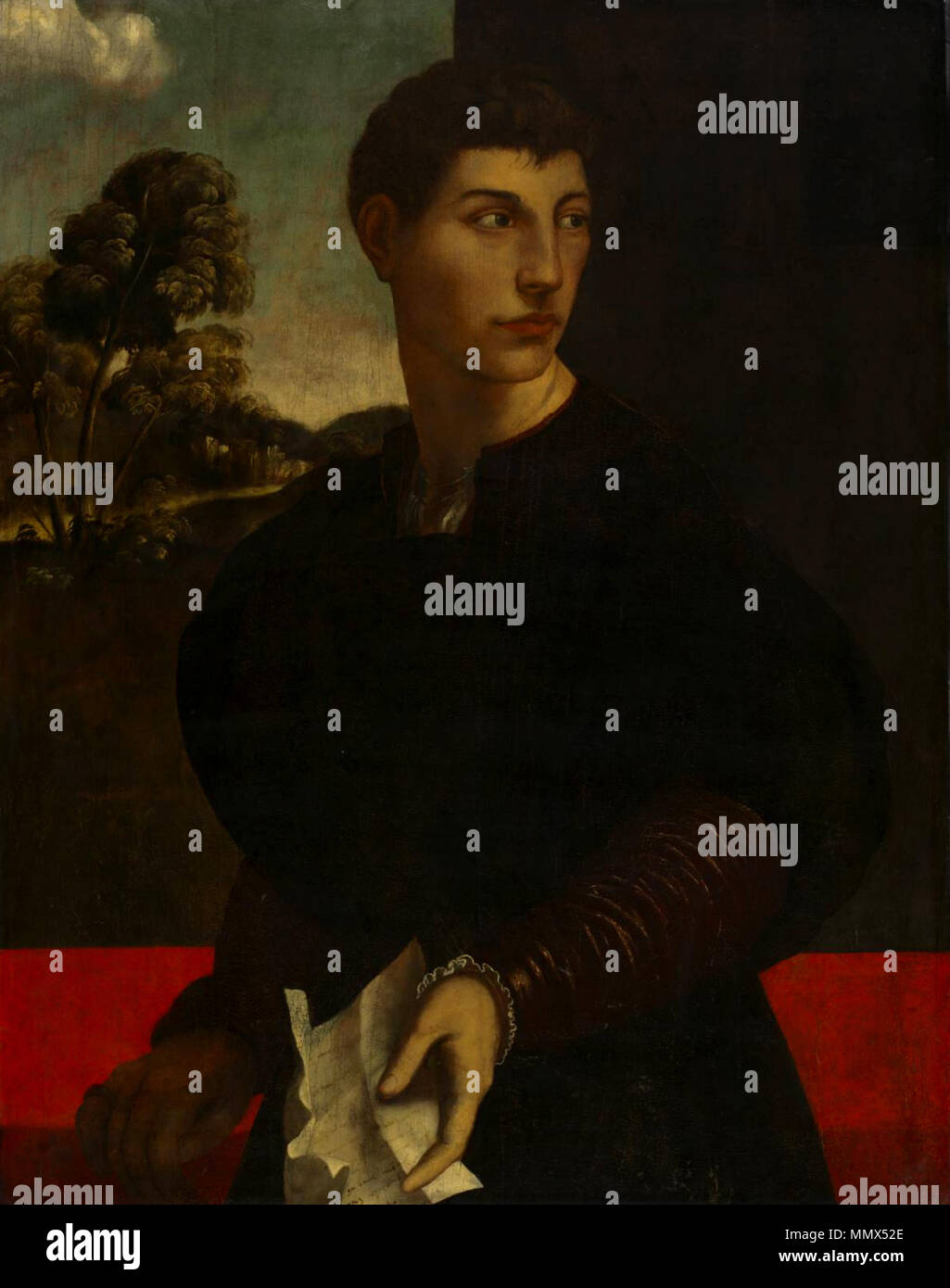 Portrait of a Young Man. circa 1530. Dosso dossi 007 Stock Photo - Alamy