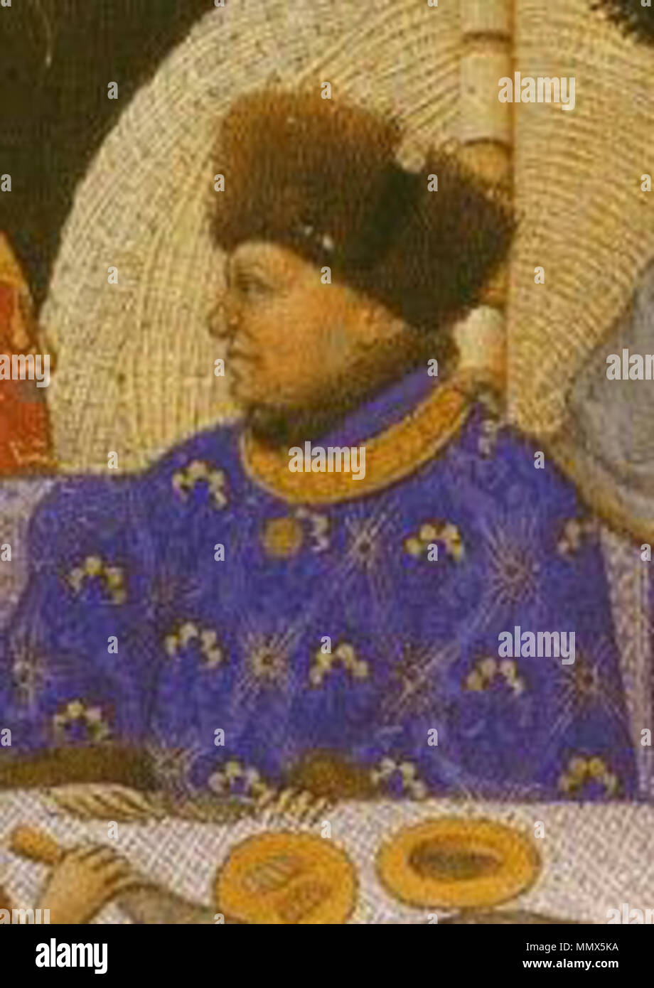 Portrait of Jean, Duc de Berry . between 1412 and 1416. Limbourg brothers  Duc de Berry Stock Photo - Alamy