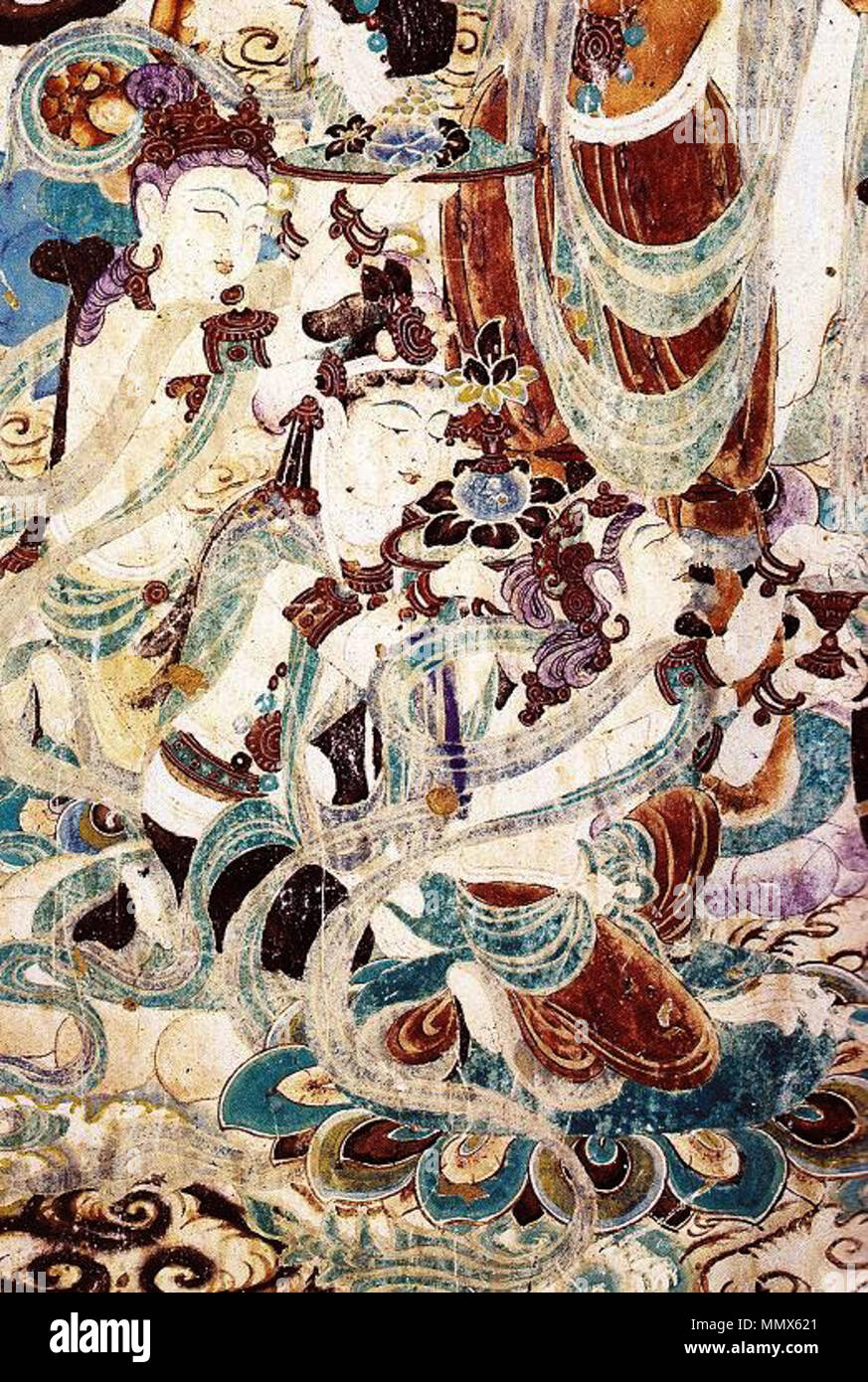 . English: Figures from Mogao cave 158, Middle Tang (also known as Tibetan/Tangut period).  . 29 November 2011. Unknown Dunhuang Mogao cave 159 Stock Photo