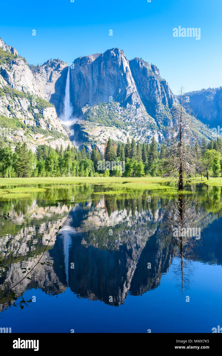 Yosemite National Park Reflection in Merced River of Yosemite