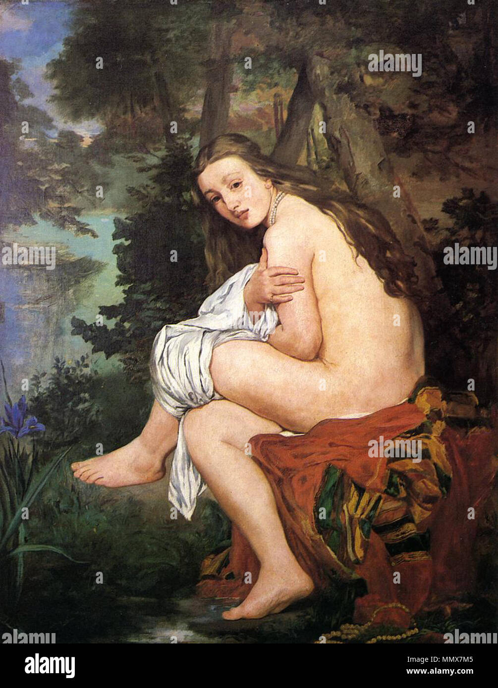 Die überraschte Nymphe (Suzanne Leenhoff). between 1859 and 1861. Edouard Manet Die ueberraschte Nymphe Stock Photo