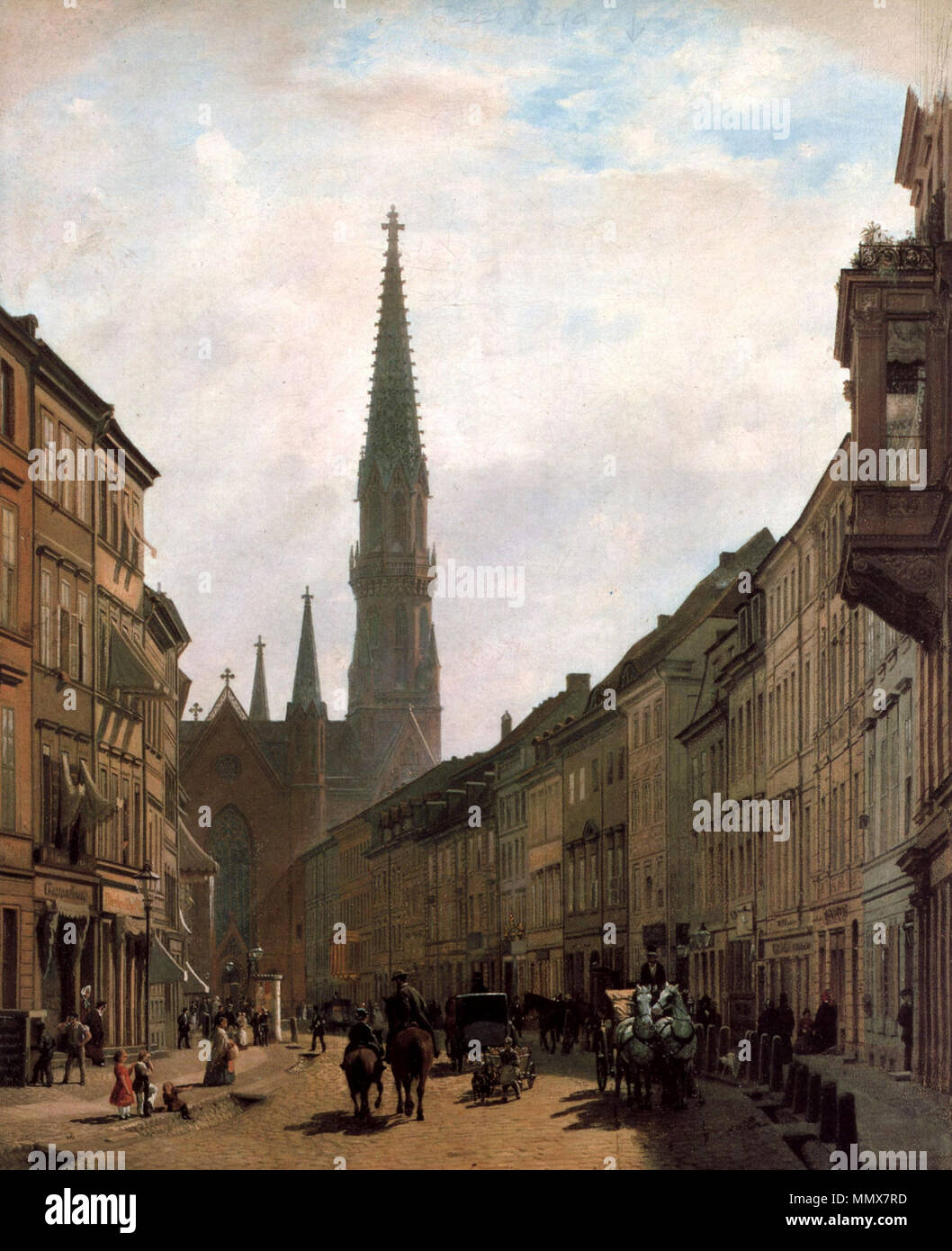 Eduard Gärtner, Gemälde von 1863, Berlin, Brüderstraße und Petrikirche