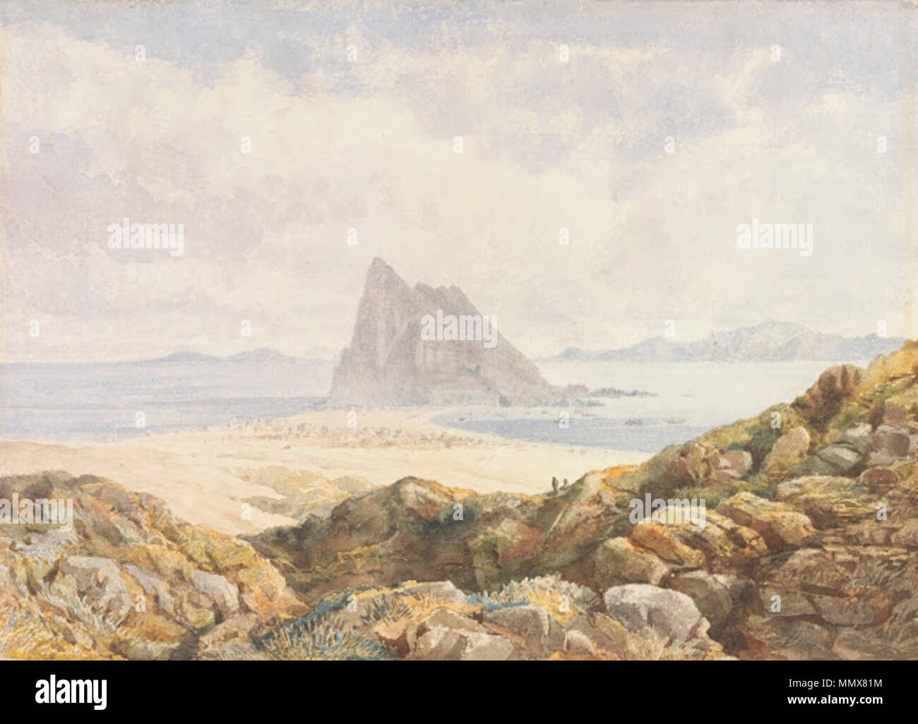 . English: 1884 View of Gibraltar- John Miller Adye - Governor of Gibraltar at Crimea. General Sir John Miller Adye GCB (1 November 1819 – 26 August 1900) was a British general and artist!  . 23 October 2012, 13:19:19. General John Miller Adye - Governor of Gibraltar 1884 - John Miller Adje - Governor of Gibraltar - View of Gibraltar Stock Photo