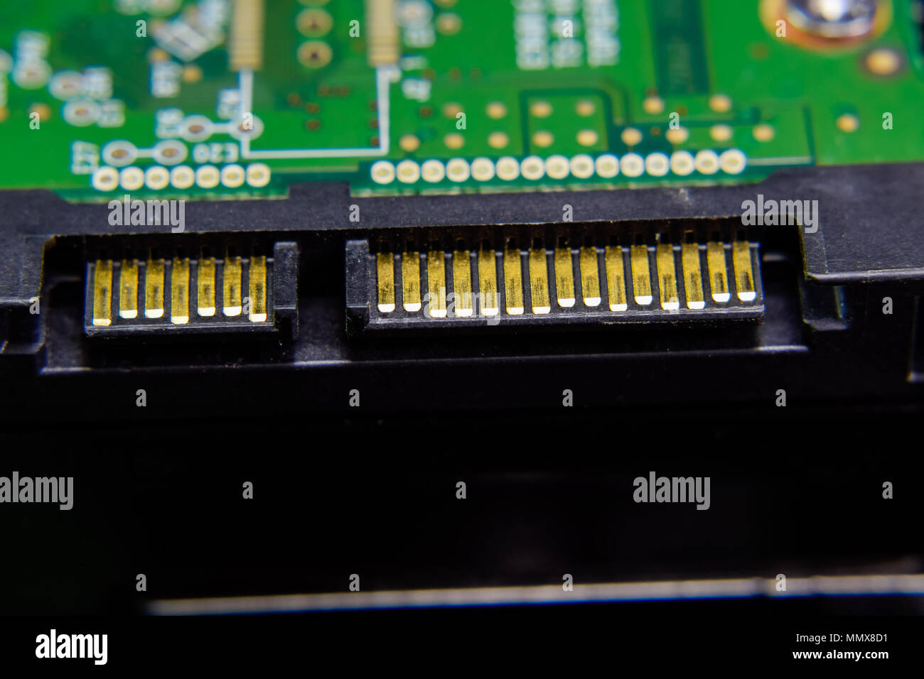 sata hard drive connector Electronic board with electrical components ...