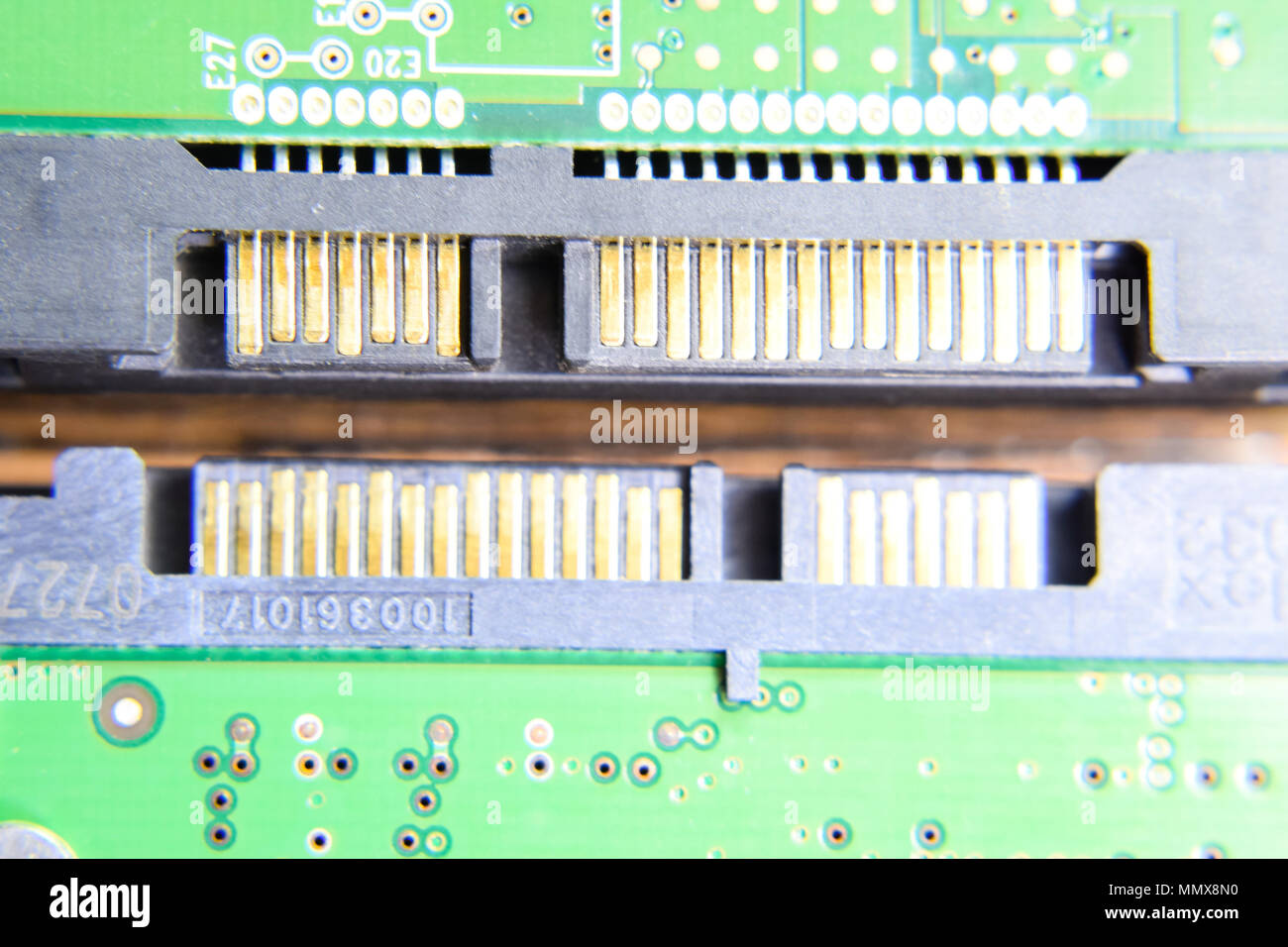sata hard drive connector Electronic board with electrical components ...