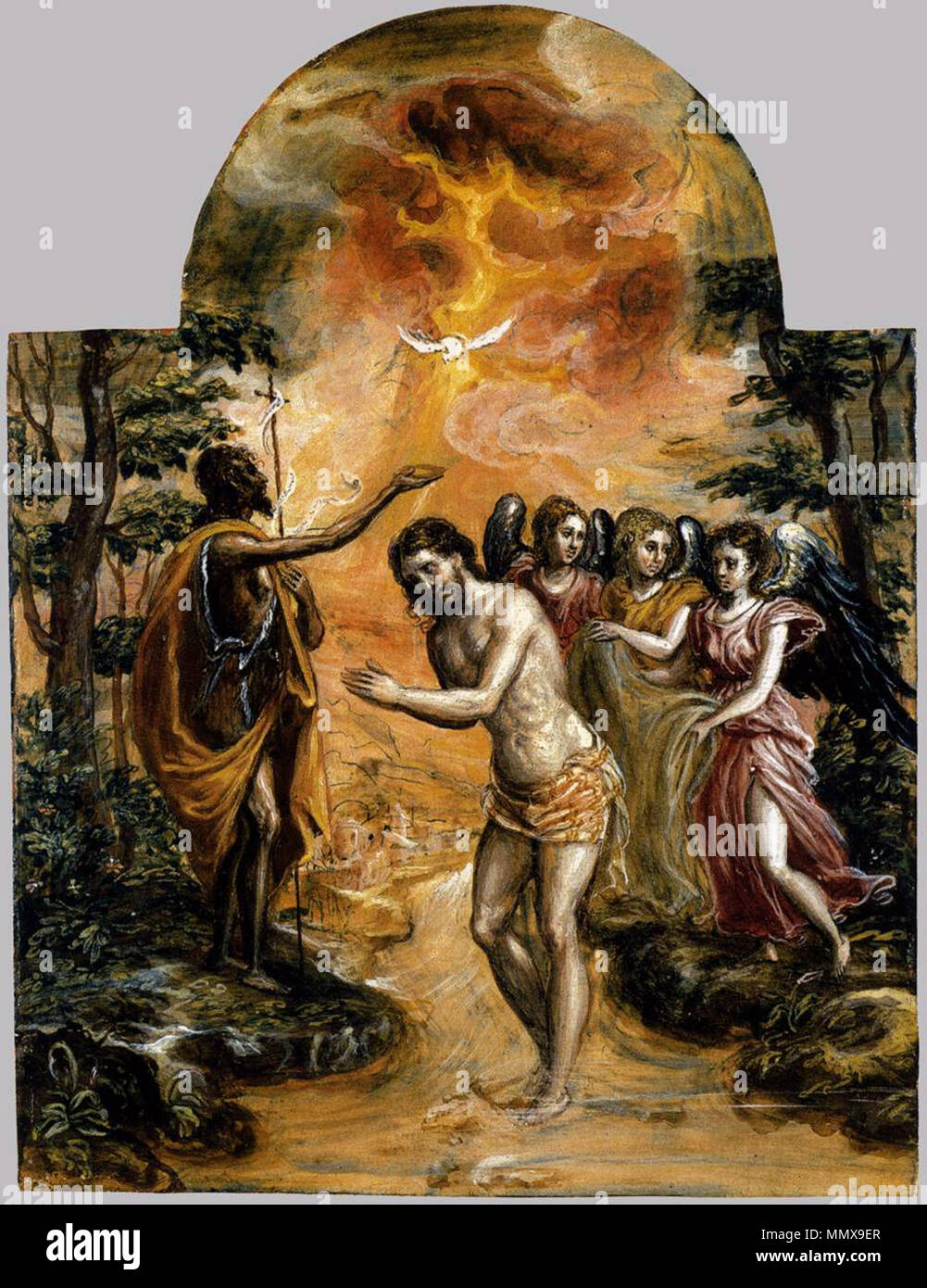 . English Right panel of the Modena Triptych The Baptism of Christ