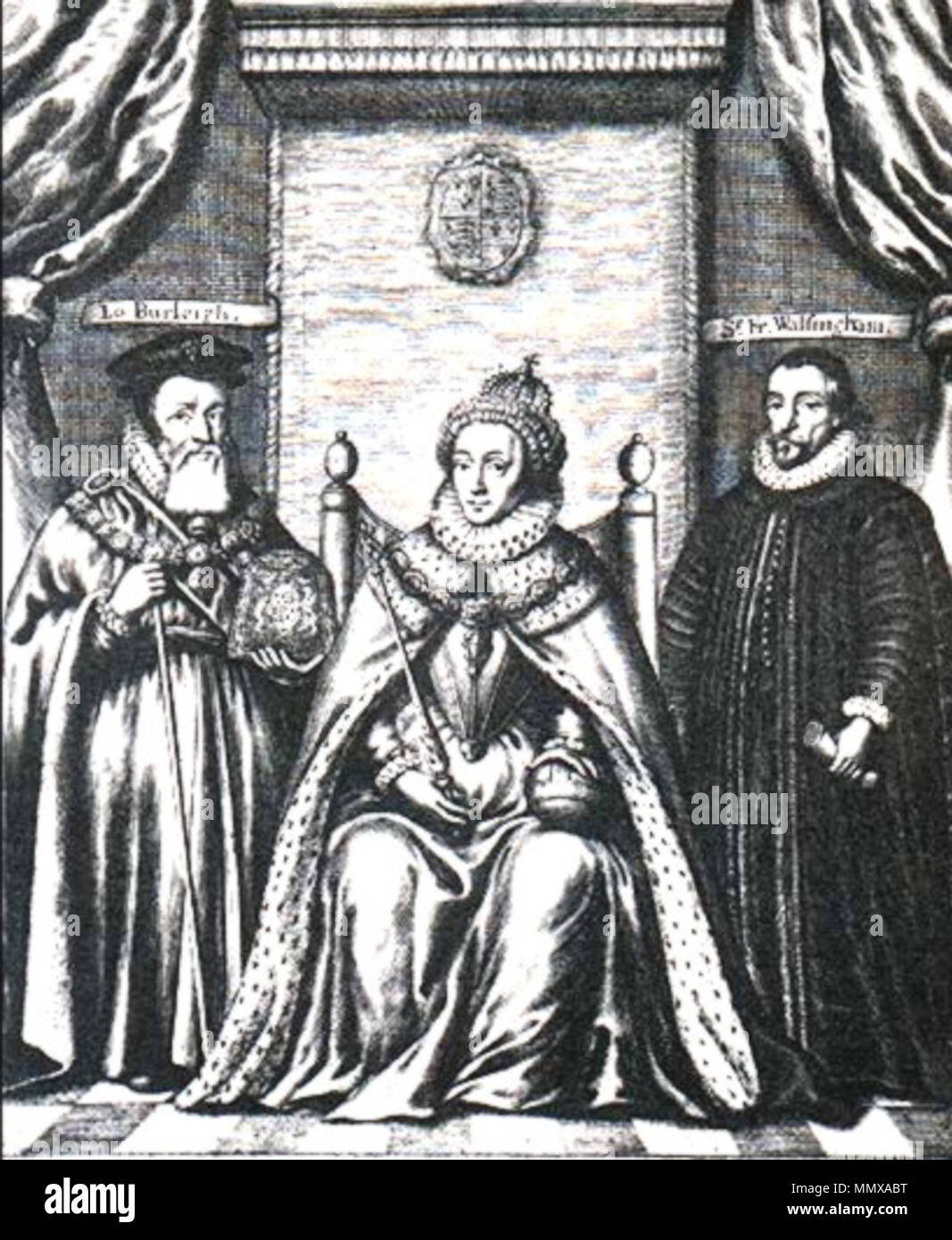 . Engraving of Queen Elizabeth I; William Cecil, 1st Baron Burghley; and Sir Francis Walsingham  . 1655.   William Faithorne  (1616–1691)    Alternative names William, the elder Faithorne; William,The Elder Faithorne; William Faithorne the Elder; William Faithorne The Elder  Description British painter, printmaker and printseller father of William Faithorne the Younger  Date of birth/death 1616 13 May 1691  Location of birth/death Greater London Greater London  Work location London  Authority control  : Q3568608 VIAF:?284244 ISNI:?0000 0000 8079 797X ULAN:?500115446 LCCN:?n85053604 NLA:?350744 Stock Photo