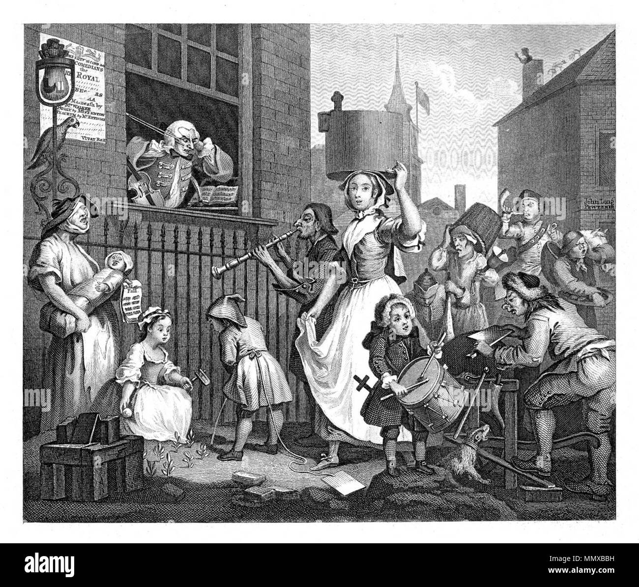 . The Enraged Musician  . 1741.   William Hogarth  (1697–1764)       Description British painter and engraver  Date of birth/death 10 November 1697 25 October 1764  Location of birth/death London London  Work location London, Chiswick  Authority control  : Q171344 VIAF:?17268409 ISNI:?0000 0001 2099 3749 ULAN:?500004242 LCCN:?n80126106 NLA:?35201047 WorldCat Enraged musician Stock Photo