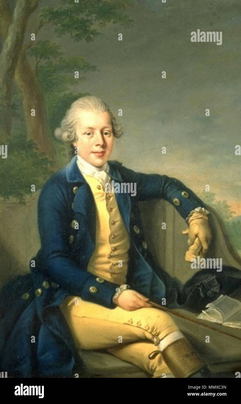 .  English: Portrait of Ernest II, Duke of Saxe-Gotha-Altenburg (1745-1804)  . 18th century. Ernst II blue coat Stock Photo