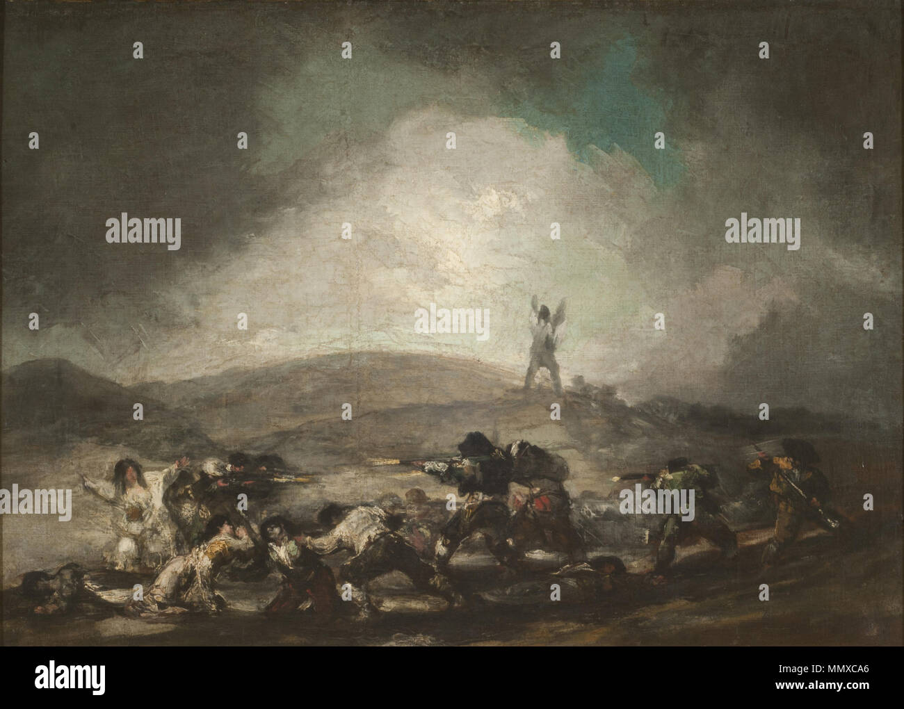 Español: Escena de guerra . circa 1808. Escena de guerra - Francisco de Goya Stock Photo