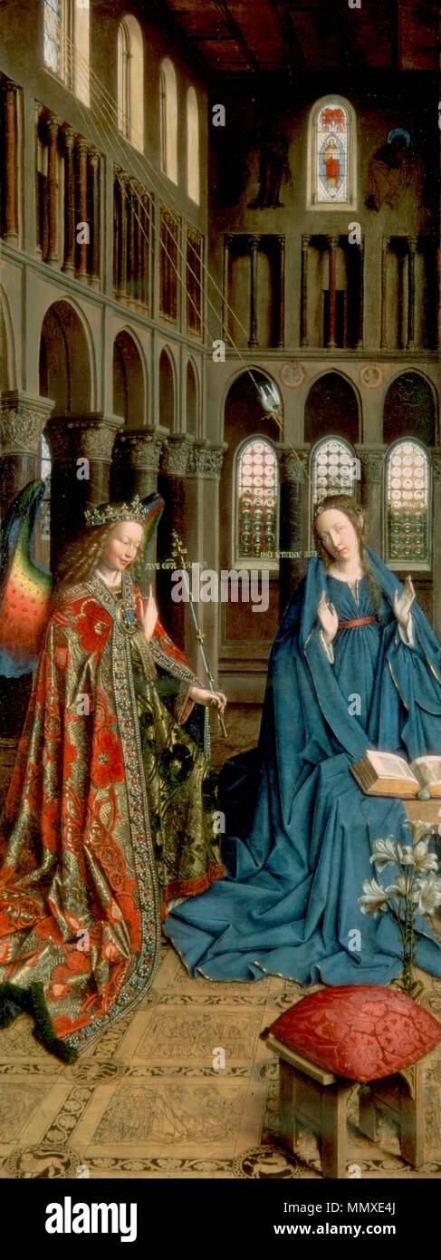 The Annunciation. 1430s. Eyck, Jan van - The Annunciation Stock Photo