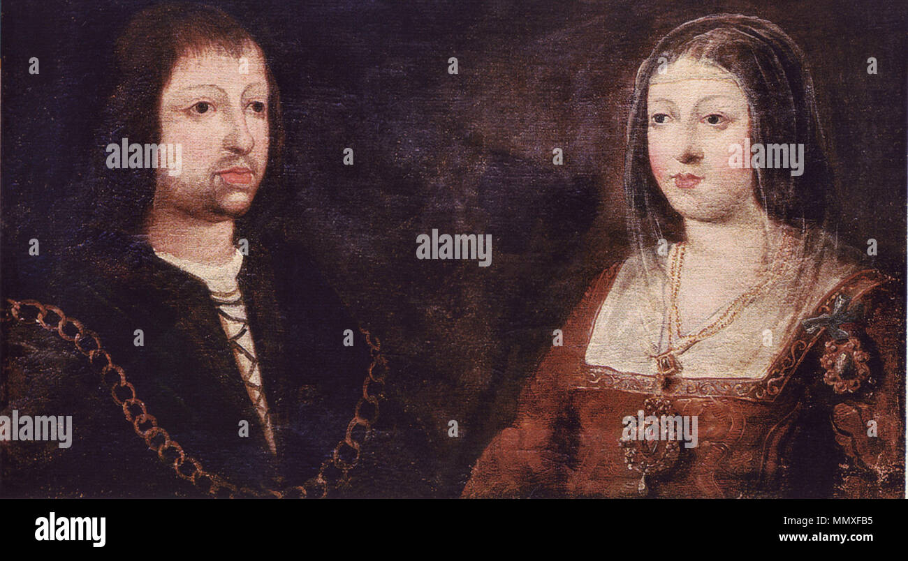 . English Wedding portrait of King Ferdinand of Aragon and Queen