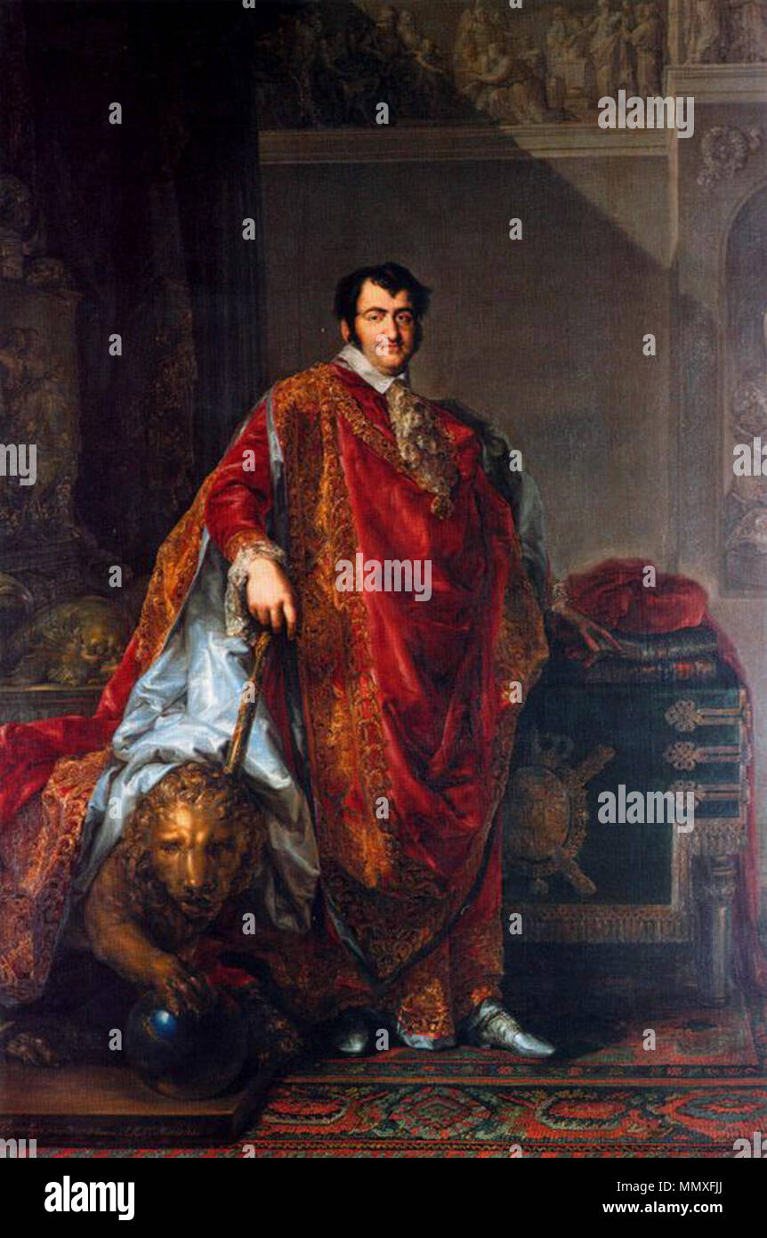 Fernando VII con el hábito de la Orden del Toisón de Oro (Vicente López  Stock Photo - Alamy