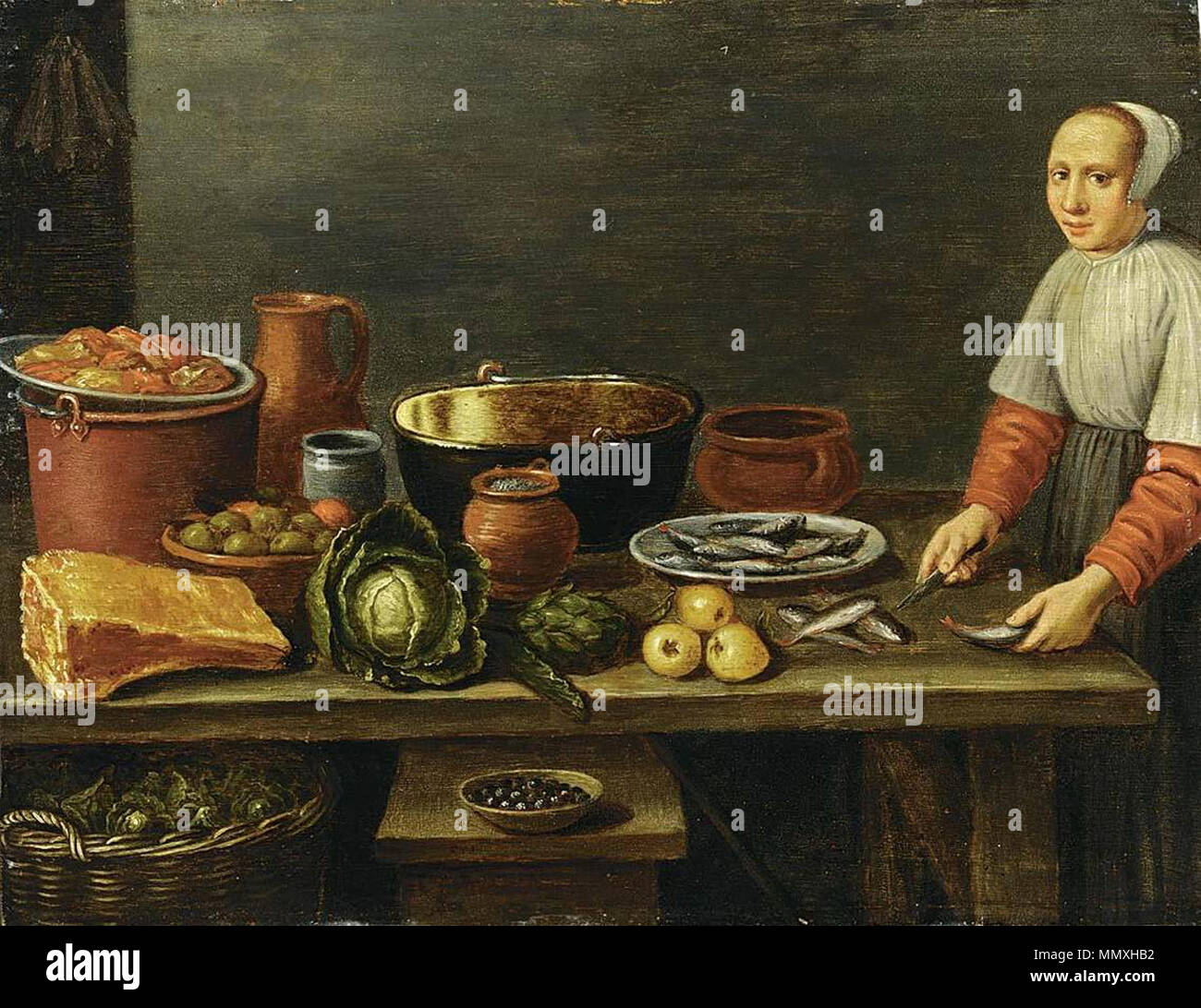 Kitchen Still-Life. first half of 17th century. Floris Gerritsz. van Schooten - Kitchen Still-Life - WGA21045 Stock Photo