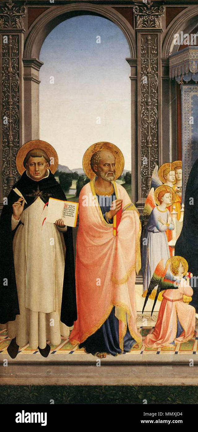 San Domenico Altarpiece (detail). between 1423 and 1424. Fra Angelico - San Domenico Altarpiece (detail) - WGA00443 Stock Photo
