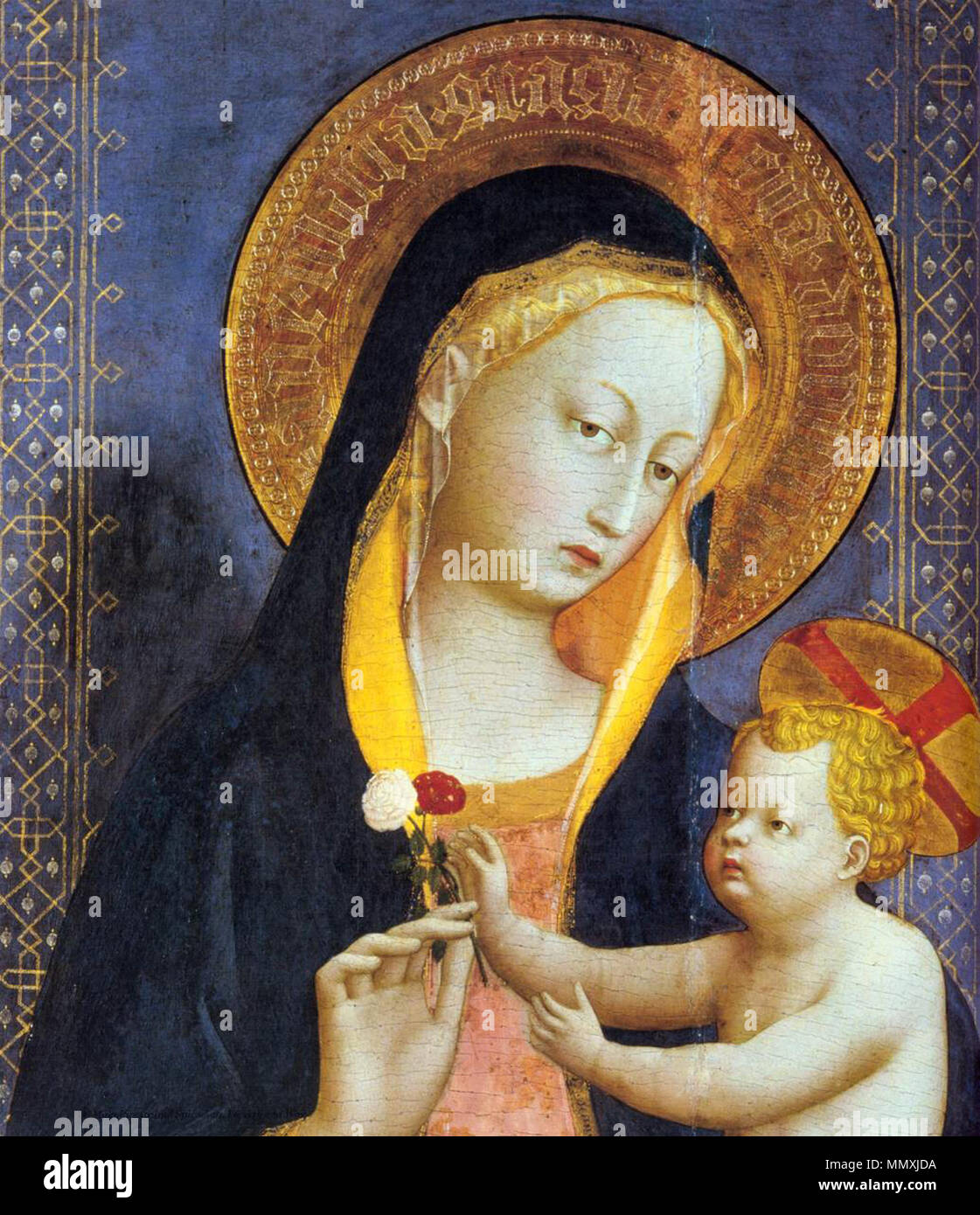 San Domenico Altarpiece (detail). between 1423 and 1424. Fra Angelico - San Domenico Altarpiece (detail) - WGA00446 Stock Photo