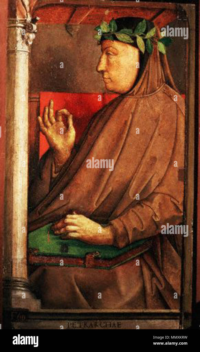 Francesco Petrarch. 15th century. Francesco Petrarch by Justo de Gante Stock Photo