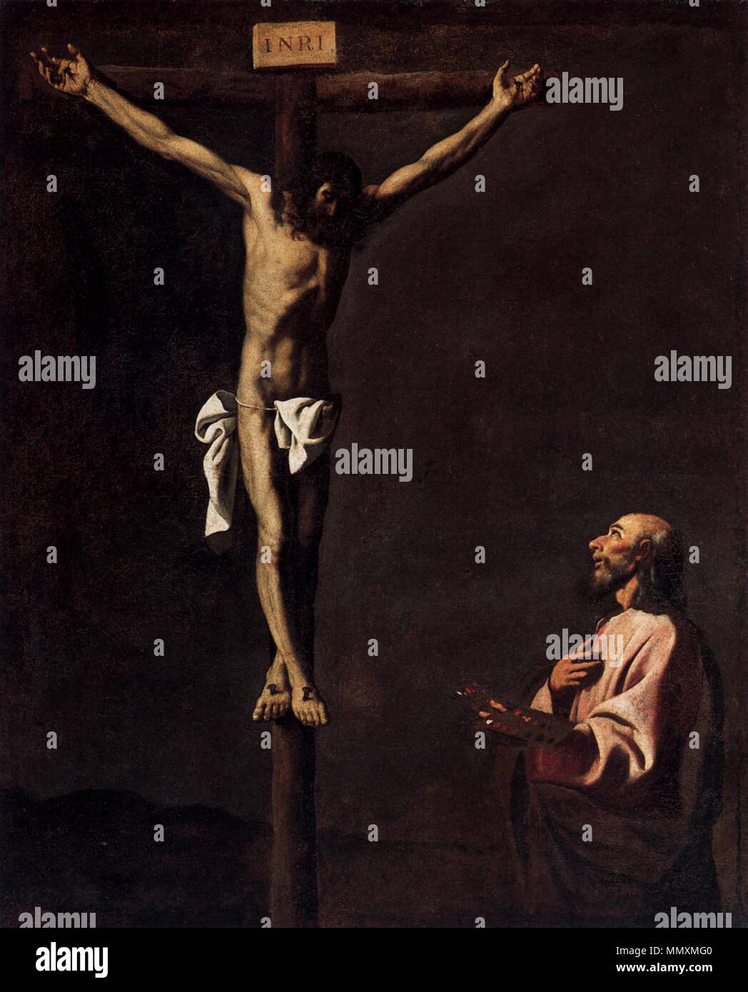 Francisco de Zurbarán - Saint Luke as a Painter before Christ on the Cross - WGA26077 Stock Photo