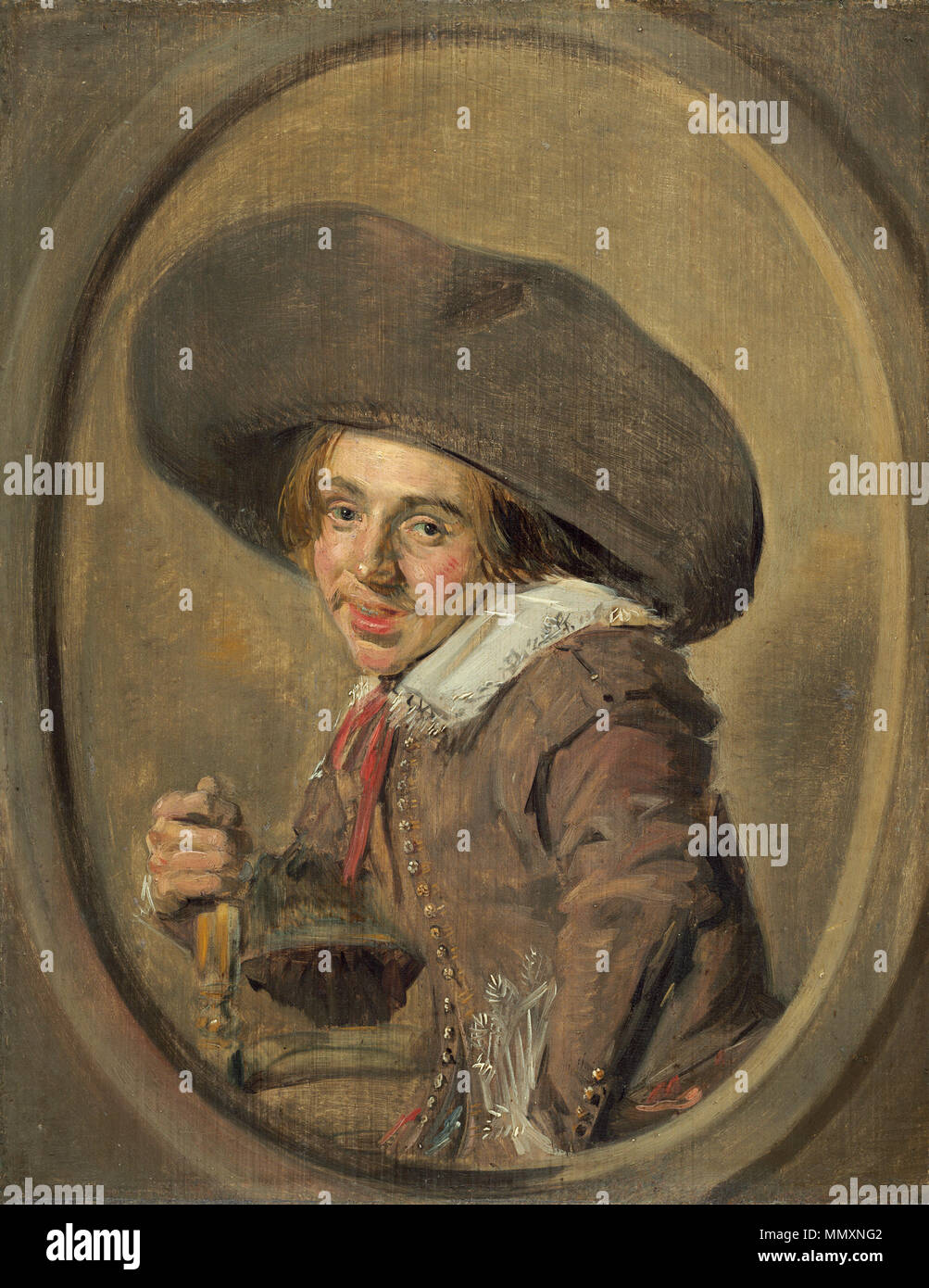 Painting; oil on panel; overall: 29.3 x 23.2 cm (11 9/16 x 9 1/8 in.) framed: 46.7 x 40.6 x 5.7 cm (18 3/8 x 16 x 2 1/4 in.); Frans Hals 094 WGA version Stock Photo