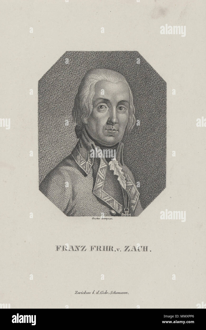 . Deutsch Franz Frhr. v. Zach. Punktierstich 176 × 117 mm (6.92 × 4.60 in) (plate) . from 1818