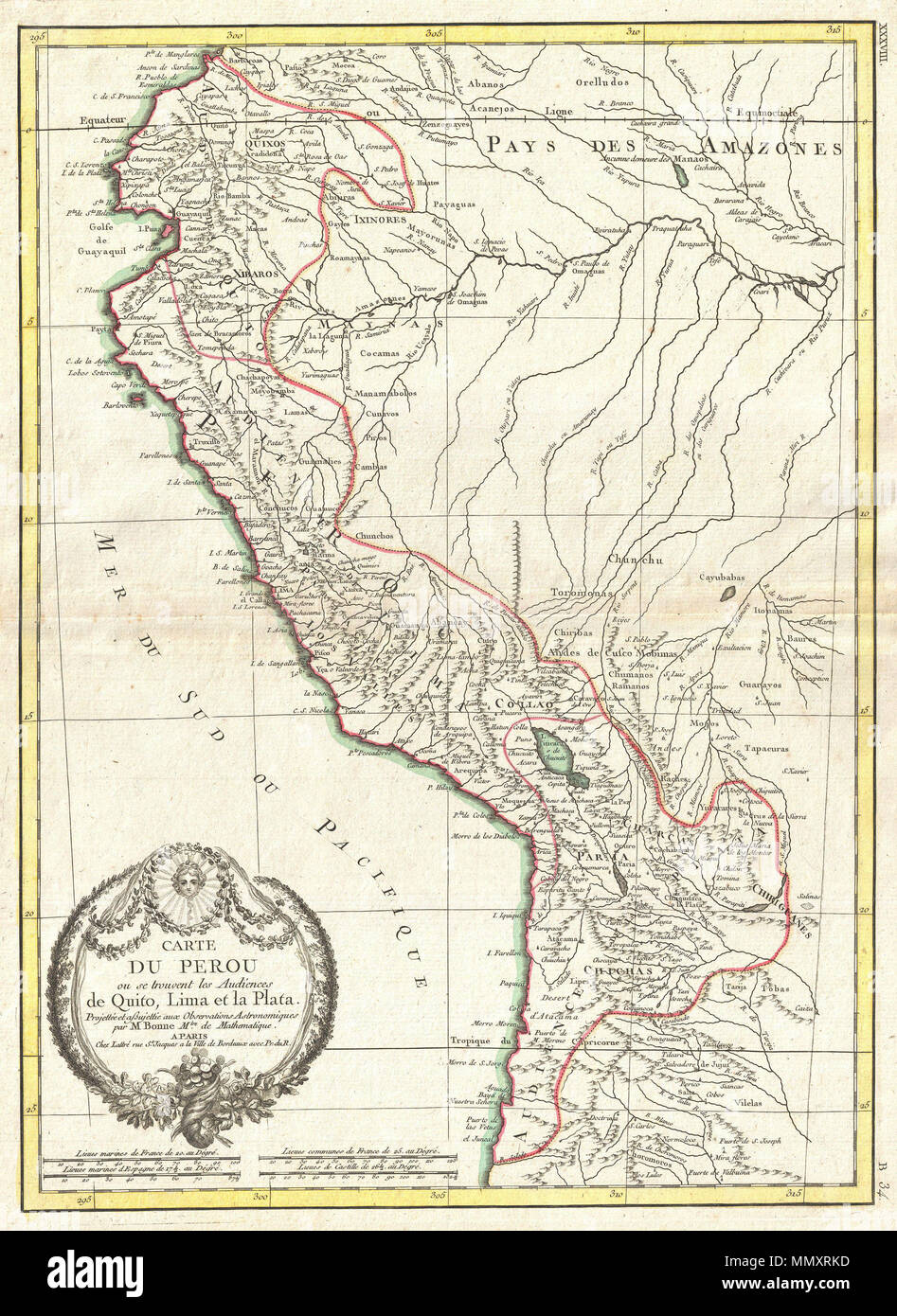 English A Beautiful Example Of Jan Janvier S 1762 Decorative Map Of Peru Covers The Western Parts Of South America From Just North Of The Equator South As Far As The Tropic