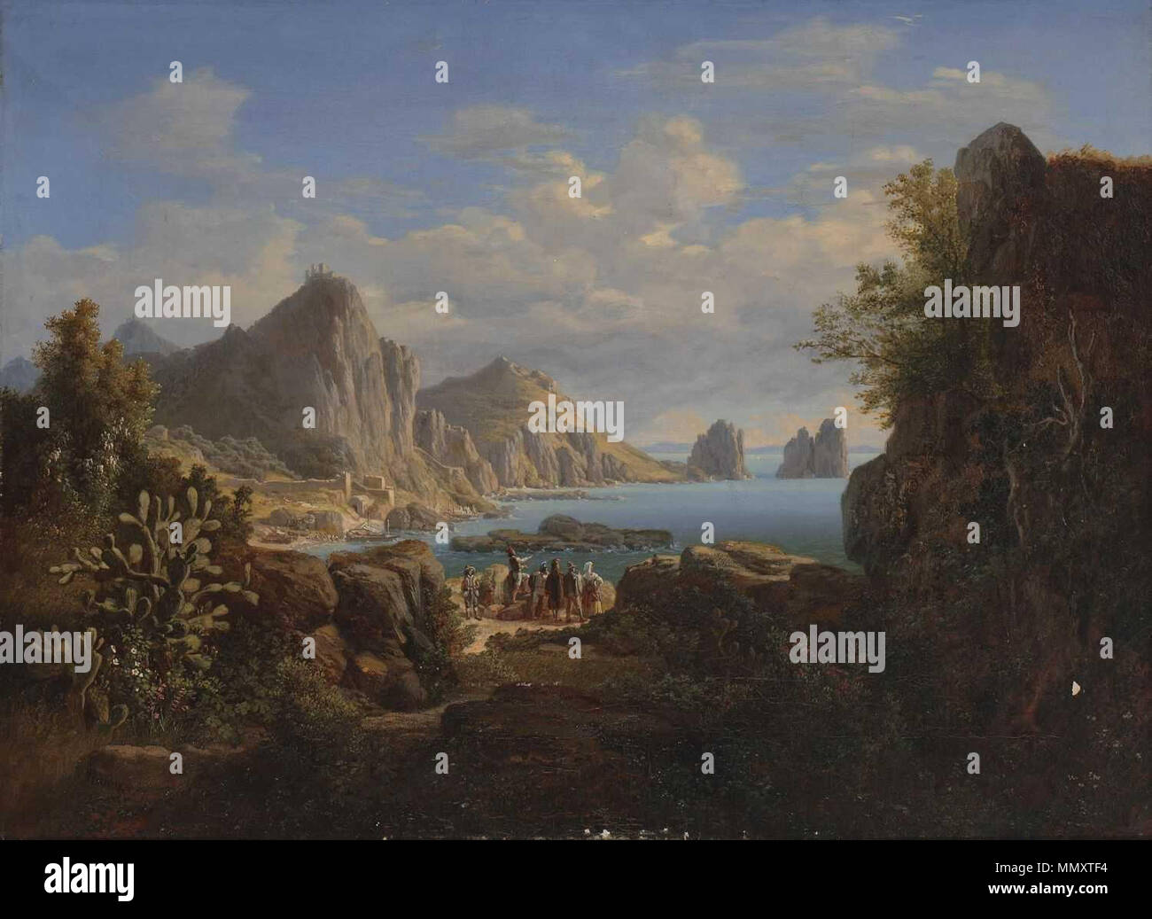 Partie von der Insel Capri bei Neapel. Die kleine Marine Heinrich Jakob ...