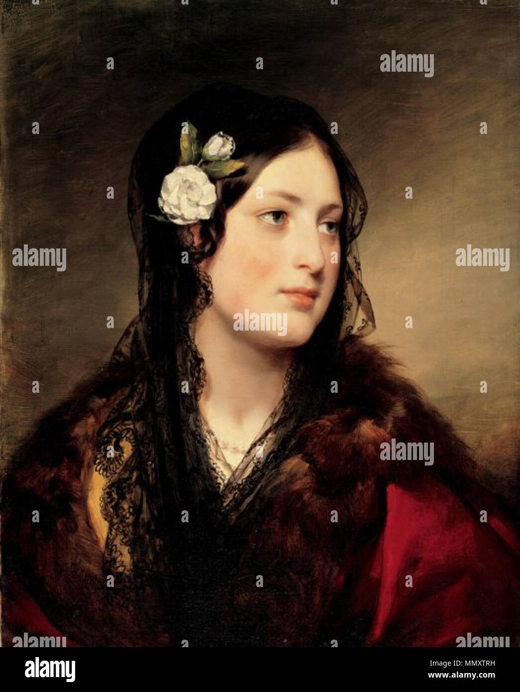 Portrait of Elise Kreuzberger. 1837. Friedrich von Amerling 006 Stock Photo