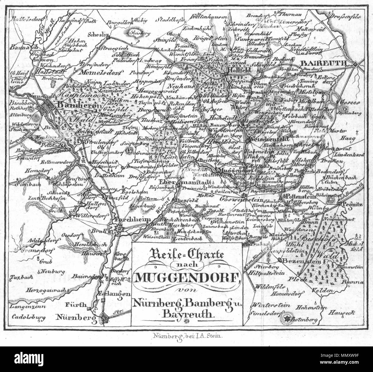 Fränkische Schweiz Muggendorf Karte 1843 001 Stock Photo - Alamy