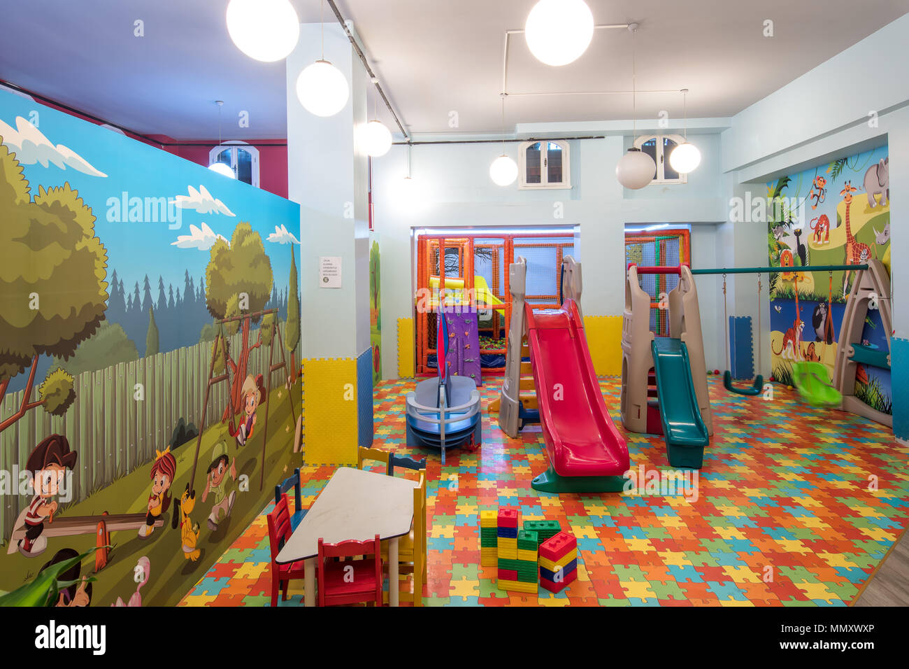 Istanbul, Turkey - April 30, 2018; Children's playground in ...