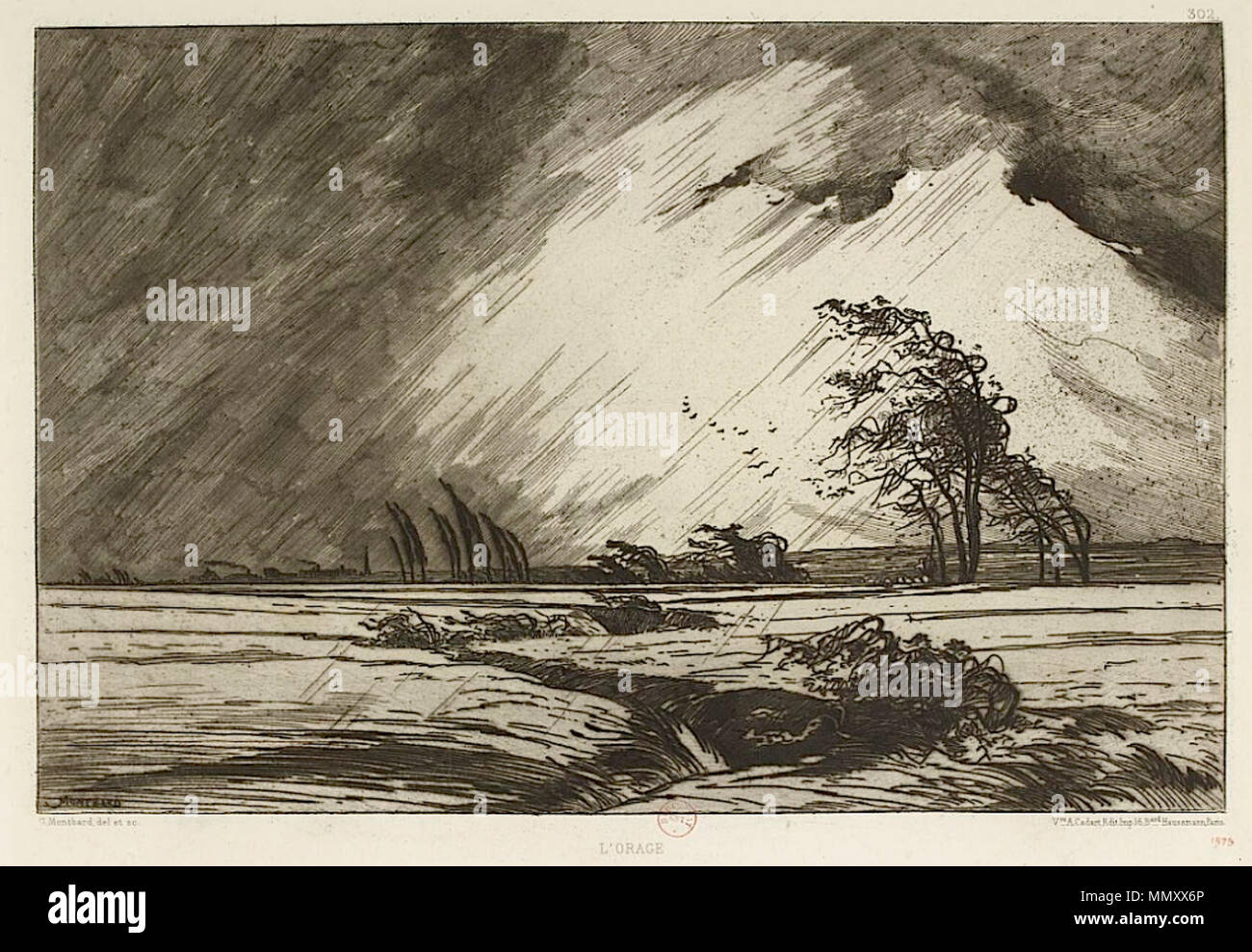 English L Orage The Storm Etching 302 In L Illustration Nouvelle Paris A Cadart G Montbard L Orage In 302 Stock Photo Alamy