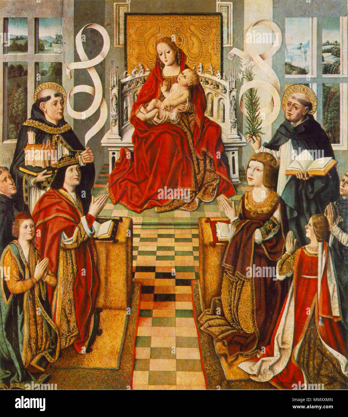 Madonna of the Catholic Monarchs. 1490-95. Gallegocatholicmonarchs Stock Photo