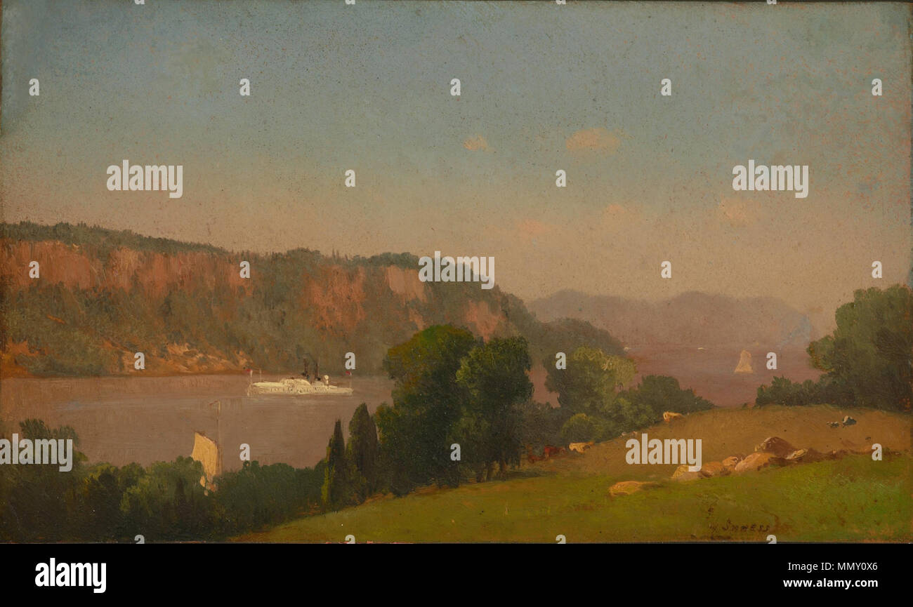 View on the Hudson George Inness (after) - View on the Hudson Stock ...