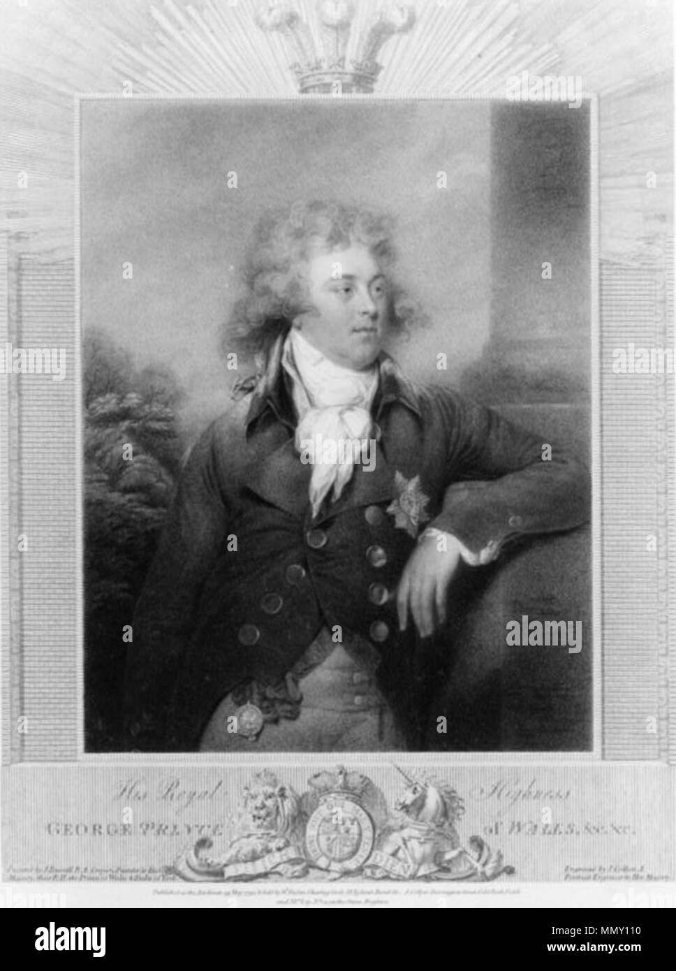 . George, Prince of Wales, later George IV, King of England, half-length portrait, standing, facing right  . 1792. George Prince of Wales I Stock Photo