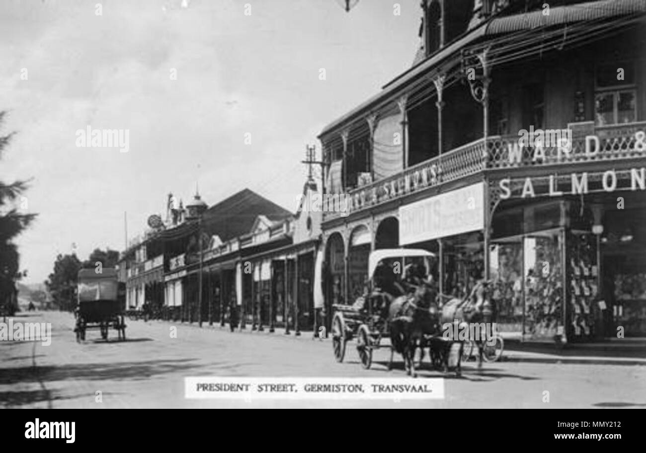 . English President Street, Germiston, Transvaal (now Gauteng), c1910