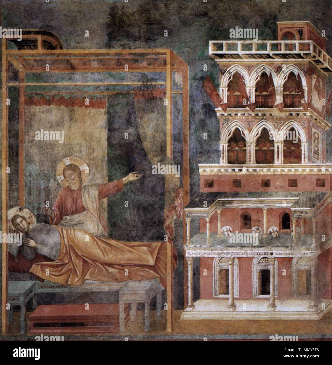 Dream of the Palace . between 1297 and 1299. Giotto di Bondone - Legend of St Francis - 3. Dream of the Palace - WGA09120