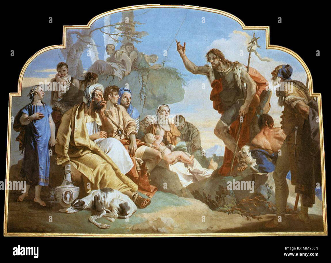 John the Baptist Preaching. between 1732 and 1733. Giovanni Battista Tiepolo - John the Baptist Preaching - WGA22261 Stock Photo