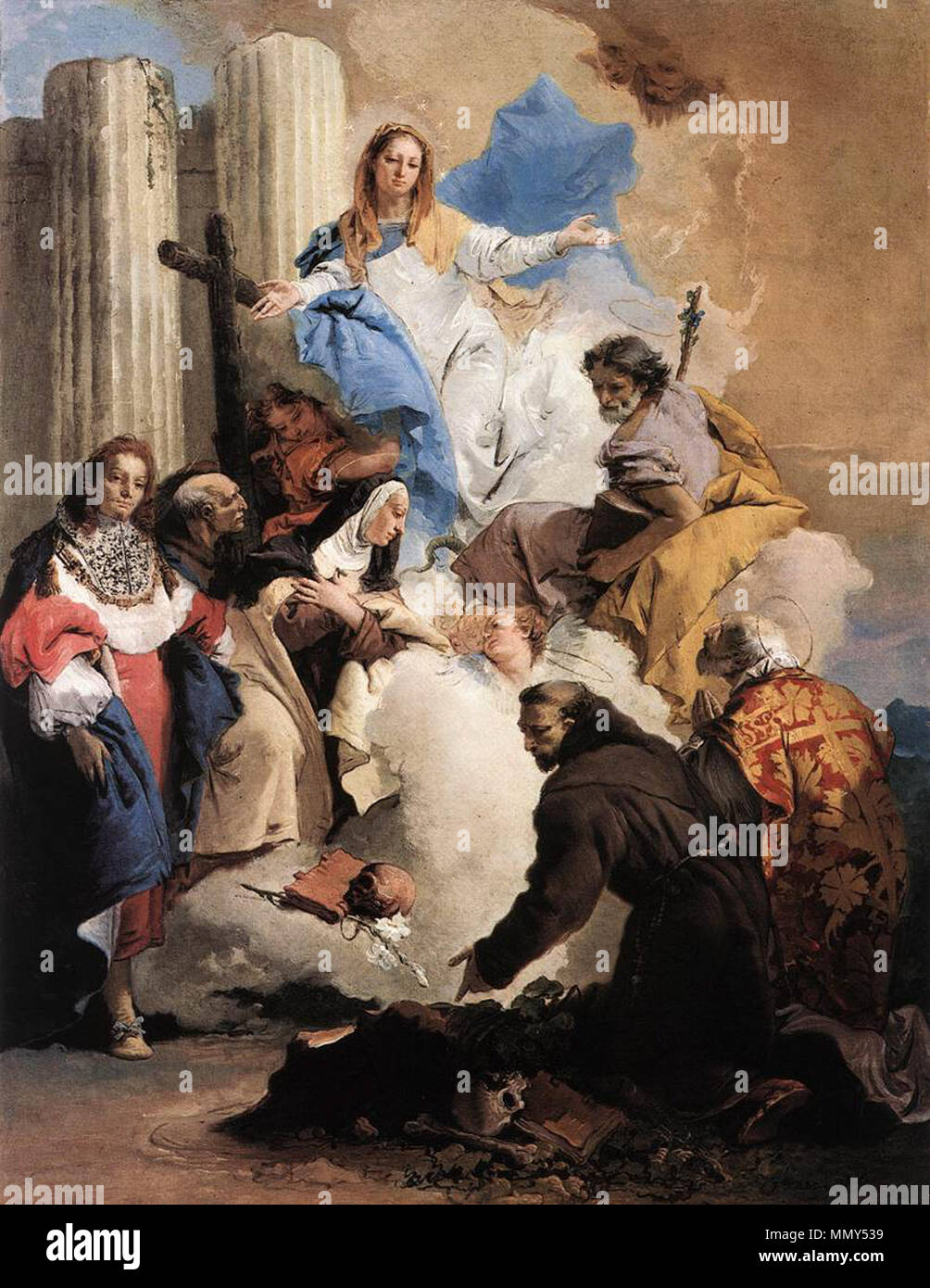 The Virgin with Six Saints. between 1737 and 1740. Giovanni Battista Tiepolo - The Virgin with Six Saints - WGA22284 Stock Photo